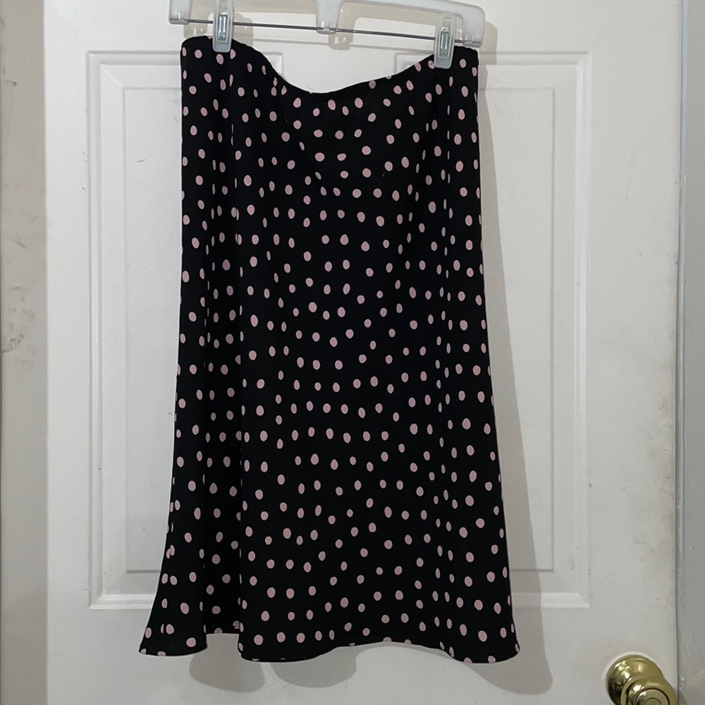 Vintage bias cut crepe polka dot skirt. XLarge